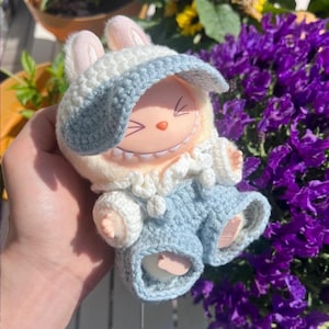 Labubu Crochet Athleisure Clothes Pattern, Crochet Labubu Sports Clothes, Cap and Overall, Crochet Labubu Pattern, Labubu Clothes Pattern