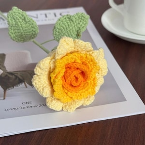 Crochet Rose Flower Pattern, Crochet Flower Pattern, Rose Crochet, Amigurumi Flower, Floral Bouquet, Valentine&#39;s Day Gifts, Wedding Flower