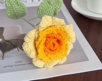 Crochet Rose Flower Pattern, Crochet Flower Pattern, Rose Crochet, Amigurumi Flower, Floral Bouquet, Valentine's Day Gifts, Wedding Flower