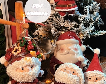 Gehaakt patroon kerstman, kersthaakpatroon, amigurumi kerstman, gehaakte mevrouw de kerstman, kerstversiering cadeaus, kerstdecor