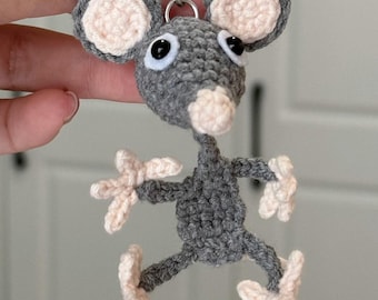 Crochet Rat Pattern | Crochet Little Mouse Keychain | Beginner