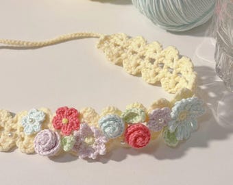 Flower Headband Crochet Pattern, Crochet Floral Headwrap, Spring & Summer Headband, Hair Accessories, Cottagecore Crochet, PDF Tutorial
