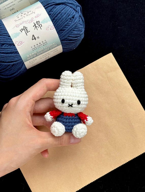 Bunny Crochet Pattern, Crochet Bunny Keychain, Amigurumi Rabbit Keychain Pattern, Crochet Cute Animal Pattern, Plush Toy, Bunny Bag Charm