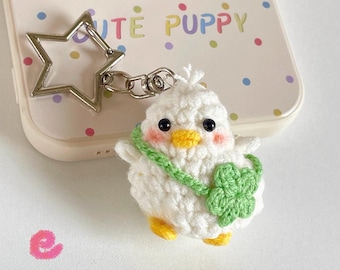 Crochet Lucky Duck Keychain Pattern | Crochet Mini Duck Pattern | Amigurumi Duck Keychain | Crochet Cute Animal Keychain | Cute Duck Pattern
