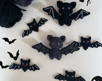 Crochet Halloween Bat Pattern, Bat Crochet Pattern, Crochet Bat Keychain Pattern, Crochet Spooky Halloween Bat, Halloween Crochet Decoration