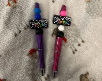 Neuro- Sparkly Beaded Pens