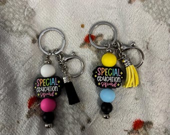 Special Education Squad Beaded Keychains