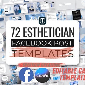 Plantillas de publicaciones de Facebook para Canva / Plantillas de marketing en redes sociales / Publicaciones comerciales editables / Plantillas de marketing digital