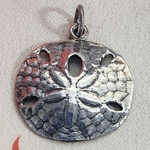 James Avery Retired Vintage Sterling Silver Charm Pendant: Medium Sand Dollar, Gift for Beach or Ocean Lover, for Bracelet or Necklace