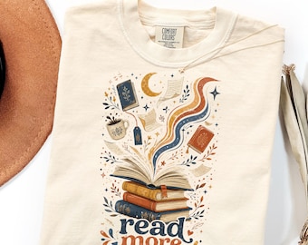 Comfort Colors Read More Books T-Shirt Book Lover Gifts, Trendy Stripes Bookish Graphic Tee