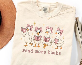 Comfort Colors Read More Books T-Shirt Book Lover Gifts, Trendy Stripes Bookish Graphic Tee