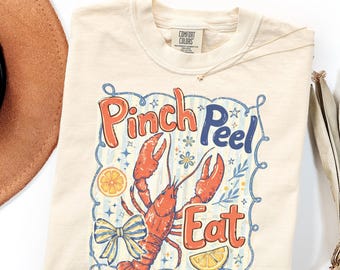 Comfort Colors Crawfish Boil Shirt Gift Cute Coastal Retro Graphic Tee