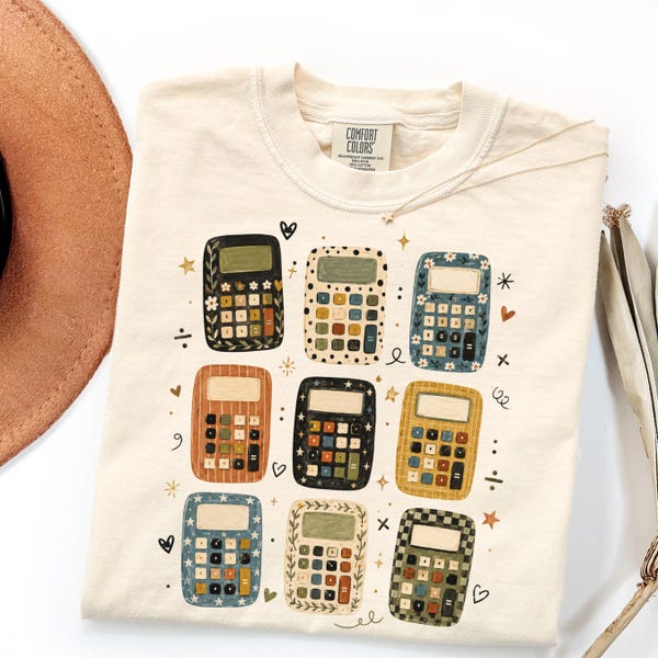 Comfort Colors Math Teacher Shirt Gift, Cute Calculator Tee Sweatshirt