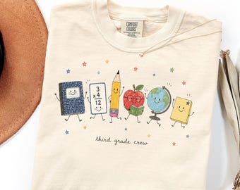 Comfort Colors Third Grade Teacher Shirt, Cute School Crew Gift