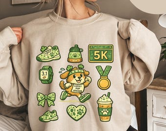 Comfort Colors Lucky Pup Jogger Sweatshirt St. Patrick’s Day Gift Tee