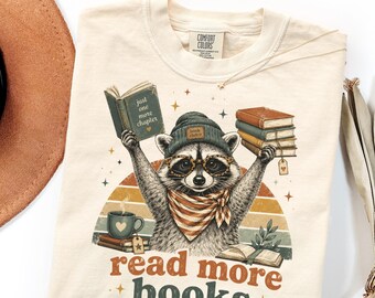 Comfort Colors Read More Books T-Shirt Book Lover Gifts, Trendy Stripes Bookish Graphic Tee