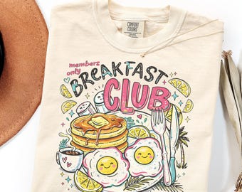 Comfort Colors Breakfast Club Shirt, Retro Brunch Graphic Tee Gift