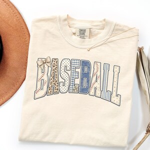 Comfort Colors Baseball Shirt Gift, Patchwork Varsity Graphic Cozy Sweatshirt