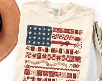 Camiseta Comfort Colors Quilter, regalo, camiseta patriótica de patchwork USA 250