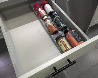 3D Printed Low Profile Spice Drawer Organizer Insert: Modular Jar Storage
