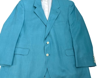 Chaqueta deportiva de seda Andover Reed para hombre, talla 44S, color azul verdoso, con 2 botones, fabricada en India.