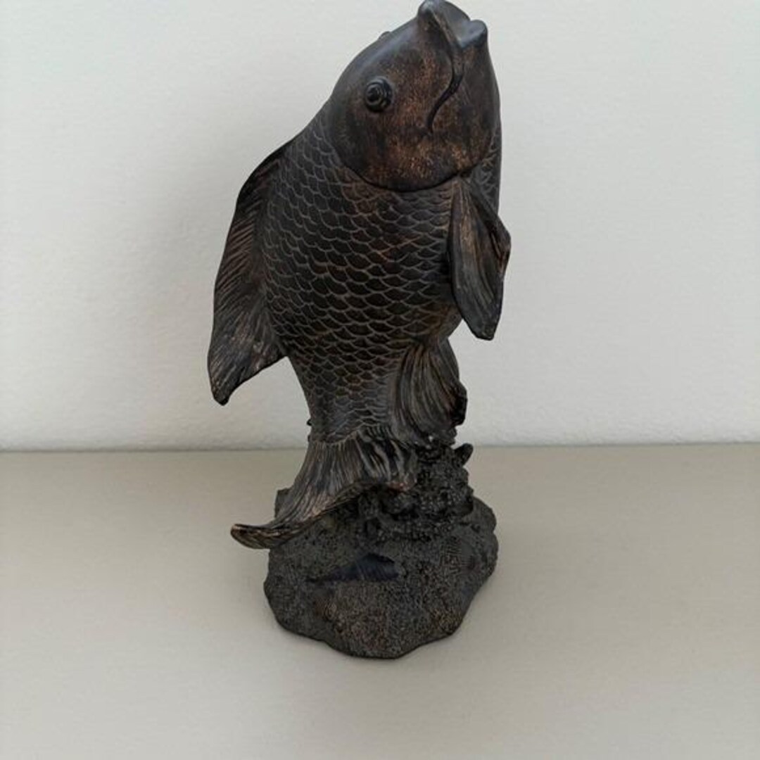 VTG Composite Bronze Jump Fish Sculpture Statue Nautical Marine Home ...