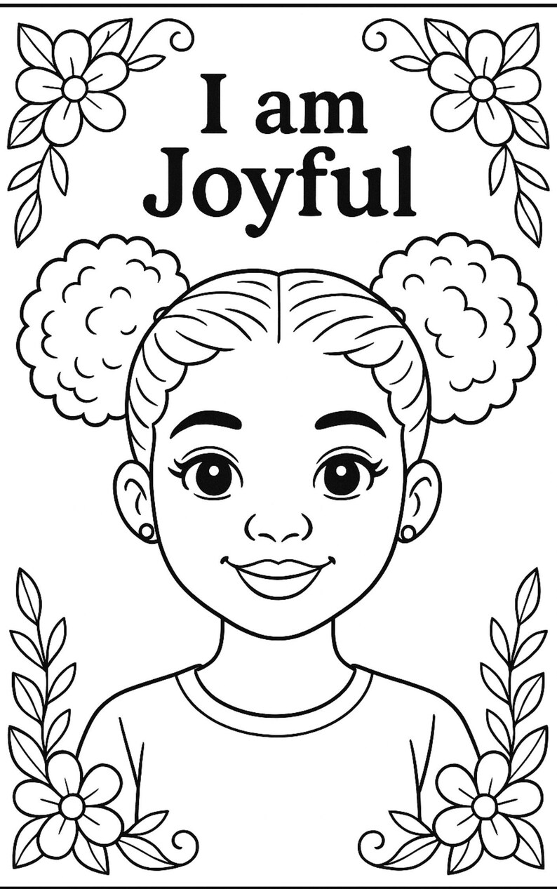 Christian Black Girl Coloring Book: Bible Verse Affirmations (printable ...
