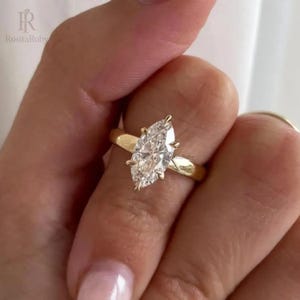 3 CT Marquise Cut Moissanite Diamond Ring Marquise Cut Engagement Ring 14K Gold Wedding Ring For Women Anniversary Ring Proposal Ring