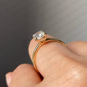 Elongated Cushion Moissanite Engagement Ring 14K Gold Wedding Ring Cushion Diamond Ring Promise Anniversary Ring For Women Cushion Solitaire
