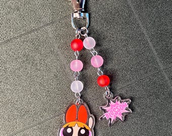 acrylic Powerpuff Girls beaded keychains