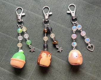 Squishmallow Food Beaded Keychain with Charms