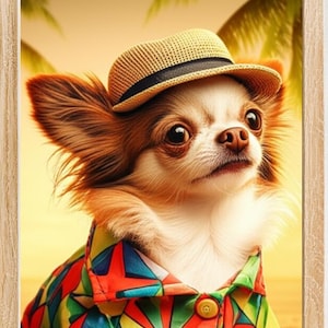 Custom AI Pet Portrait – Funny Beach Dog & Cat Art – Digital Pet Download Pet Portrait from Photo – Custom Gift for Pet Lovers