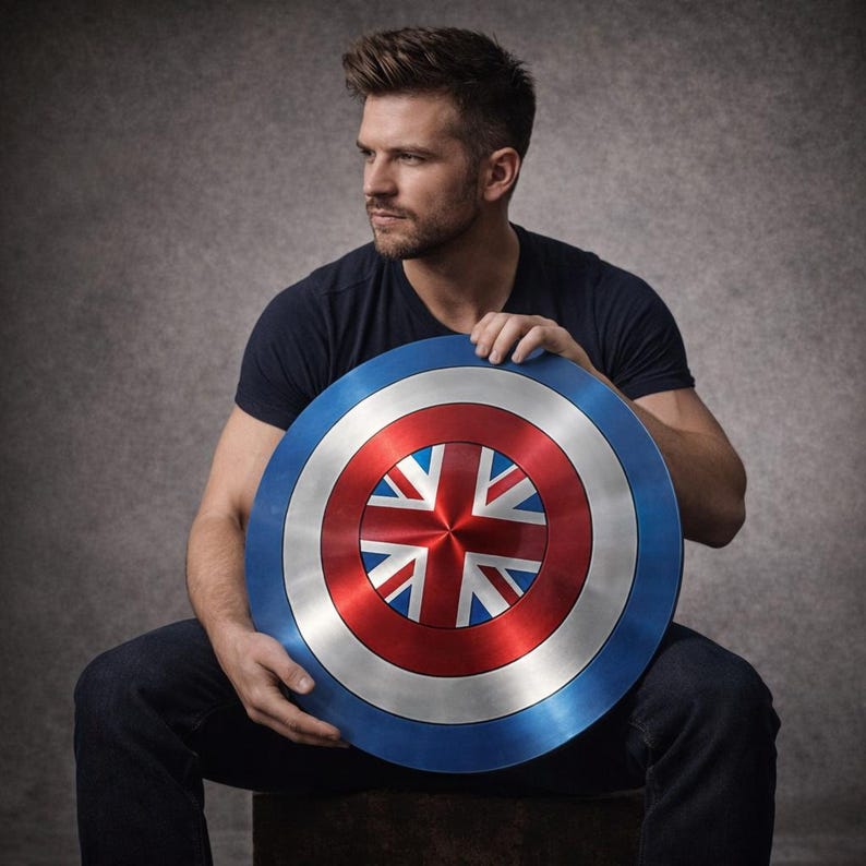 Captain Carter Shield Replica – Union Jack Metal Steel Cosplay Prop Armor image 4