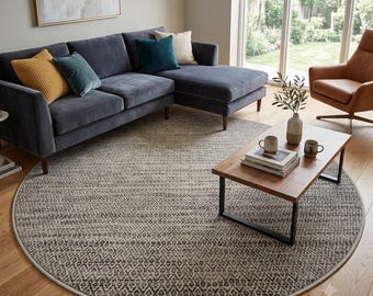 Handwoven Geometric Wool Dhurrie Rug, Modern Scandinavian Living Room Area Rug