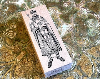 Vintage Rare Duke of Swabia Rudolf of Rheinfelden Rubber Stamp German Anti-King History Art Card making Collage Cardmaking Great Shape