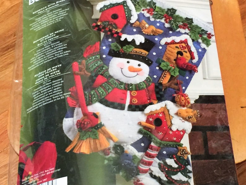 by Artiste SNOWMAN Felt Christmas DIY Stocking Sew Applique/' Kit
