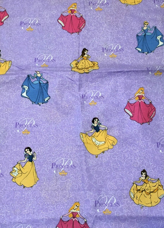 Vintage Disney Princess Fabric Pick Options All Over Glitter