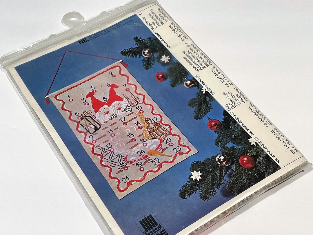 Very Rare Vintage OOE Danish Christmas Advent Calendar Tapestry