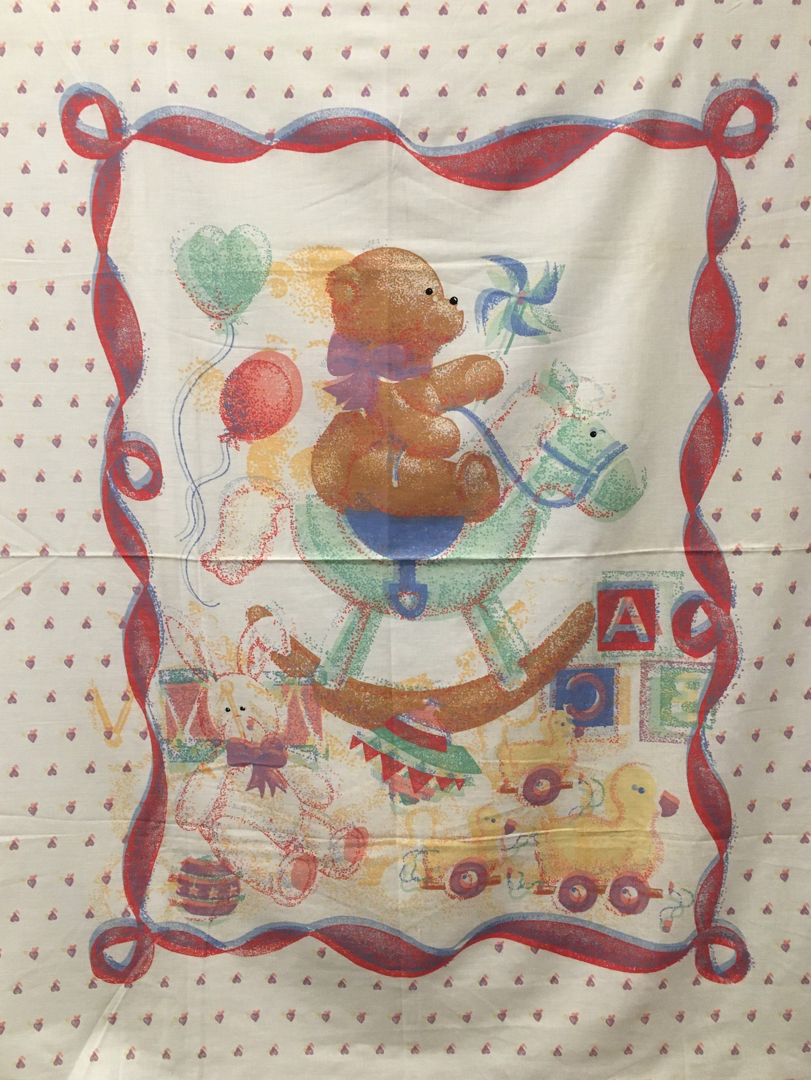 Vintage Baby Fabric Panels Nursery Toys Teddy Bear Rocking Etsy
