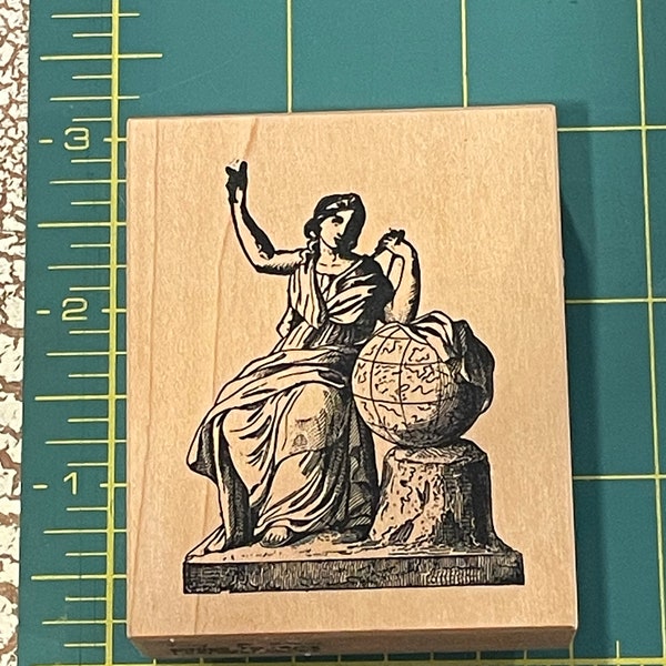 Vintage Muse Urania Goddess of Astronomy Rubber Stamp Wood Mounted Uninked 2000 Toybox ToyF352 Scrapbooking Cardmaking