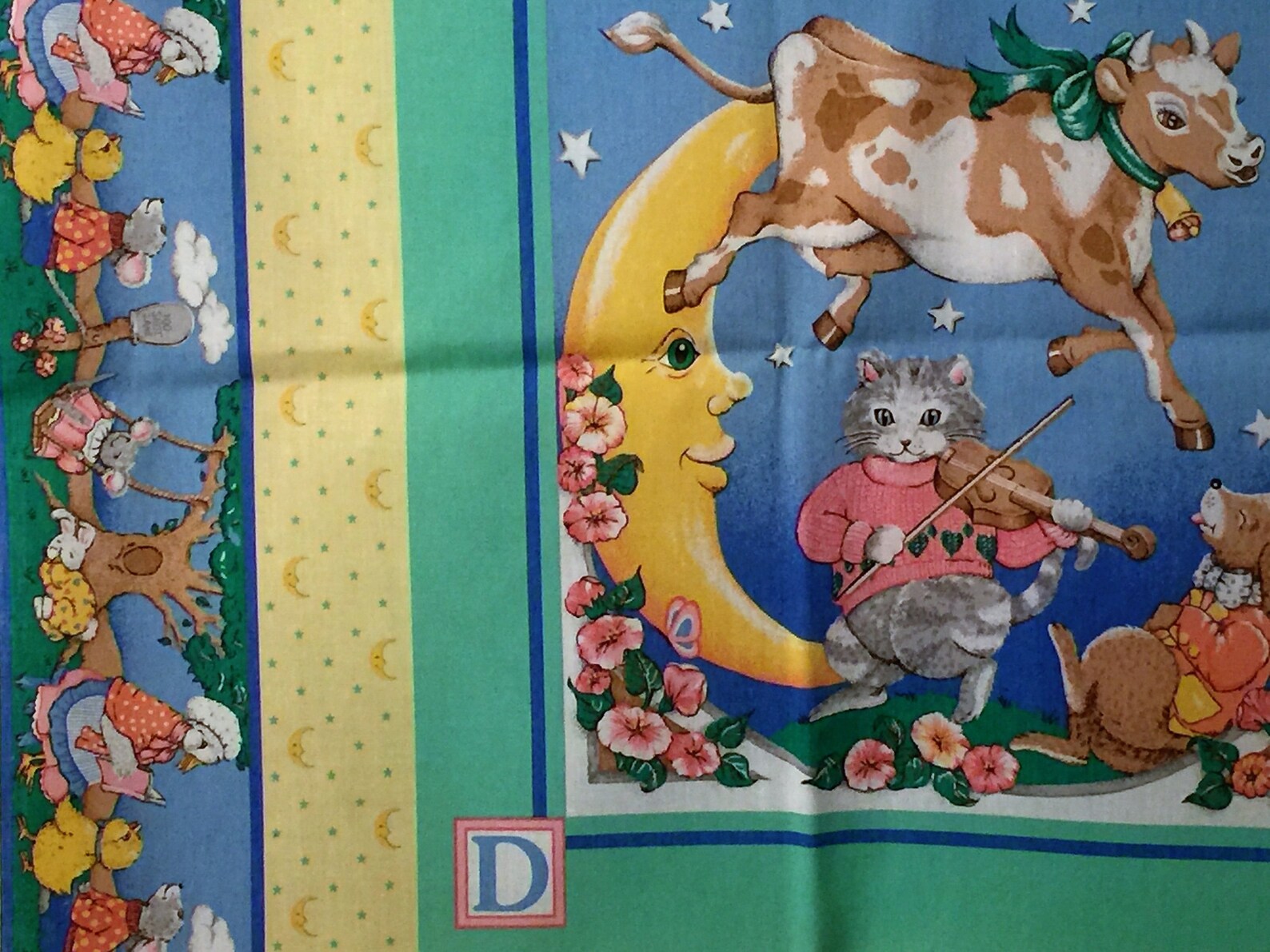 Mother Goose Fabric Nursery Rhyme Pillow Cheat Quilt Panel Etsy