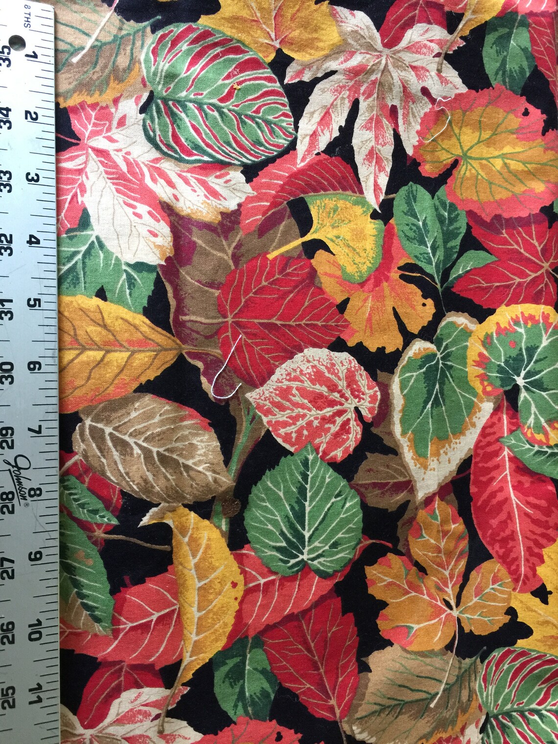 Vintage Fall Fabric Autumn Leaves Cotton Quilting Home Decor Etsy