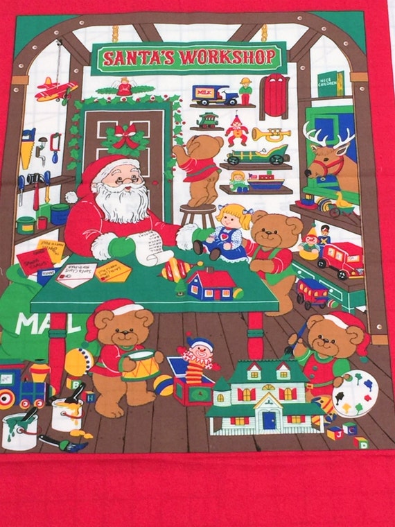 Countdown to Christmas Santas Workshop Fabric Advent Calendar