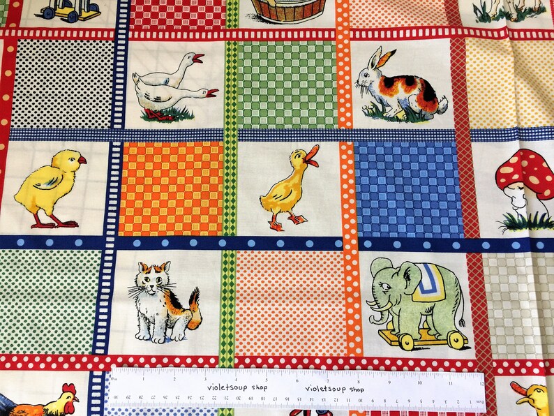 Moda Fabric Vintage Children Retro Toys Easter Baby Chick Etsy