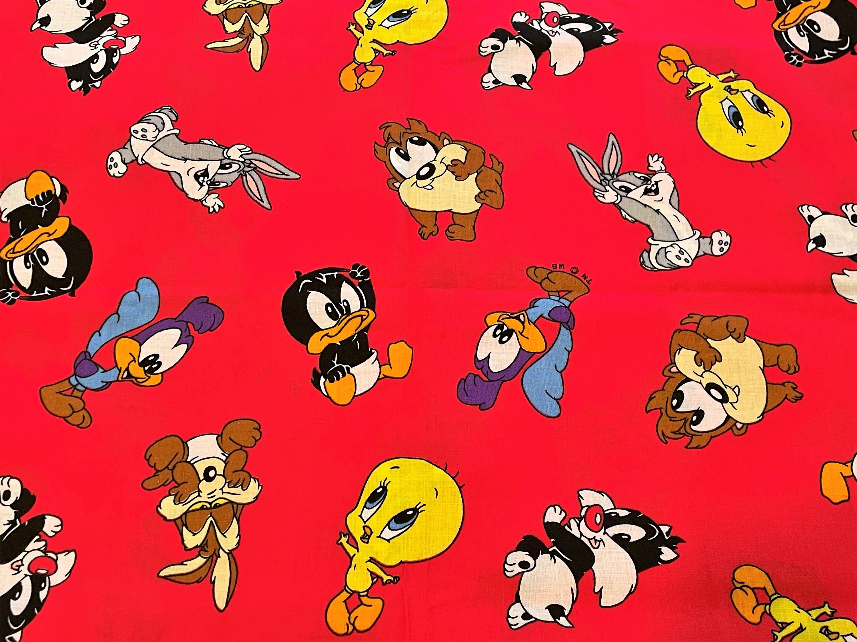 ビンテージファブリック　ルーニーチューンズ　LOONEY TUNES Vintage Baby Looney Tunes Fabric WB Babies 1994 WB Warner