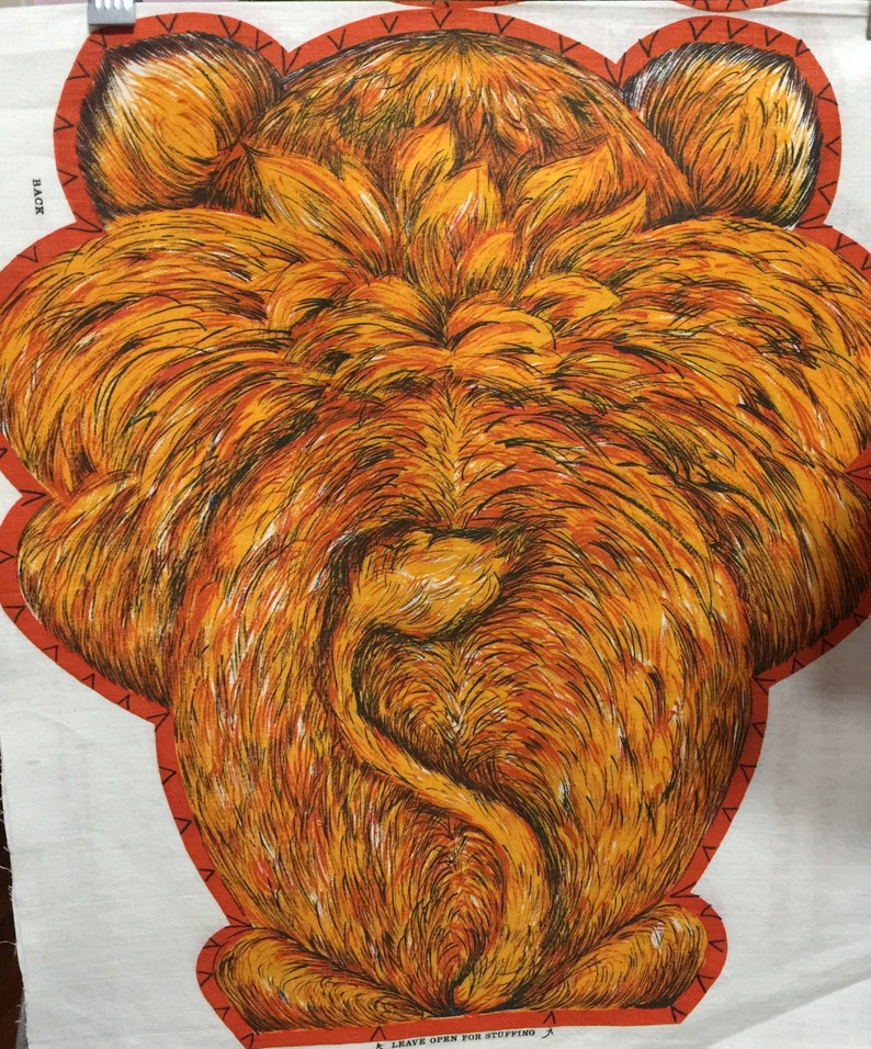 Vintage Lion Fabric Richard Stuffed Animal Toy Panel Jungle Etsy