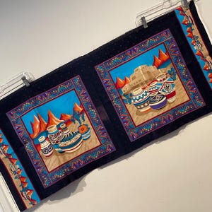 Vintage Southwest Indian Native American Fabric Adobe Home, Pottery, Desert Cactus Mountains Quilt Panel Cranston VIP Last 2 Square Pls Read