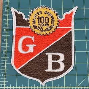 Rare Vintage GB Master Brewery Beer Embroidered Patch Cleveland Ohio 1957 Cheesecloth Embroidery retro patch, Shirt, Uniform, Jacket Patch