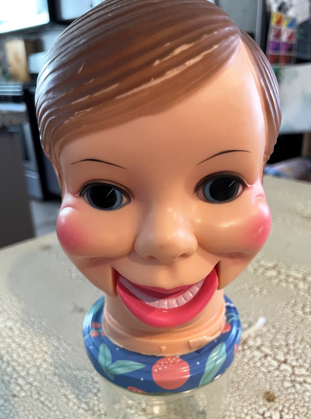 Vintage WILLIE TALK Ventriloquist Dummy Doll HEAD 1970s Horsman Dolls