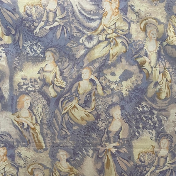 Rare Vintage English Old Masters Gainsborough Woodrow Studio London Fabric Lilac Grand Rococo Romantic  Ladies <3/4  Yard OOP